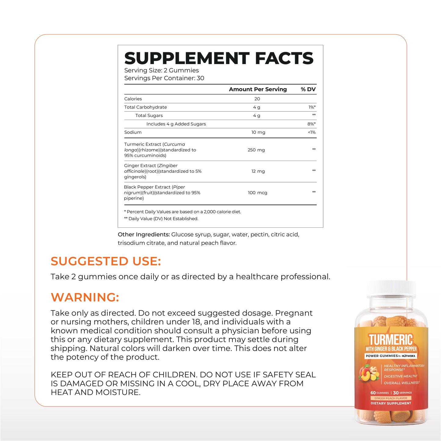 Turmeric With Ginger & Black Pepper Gummies