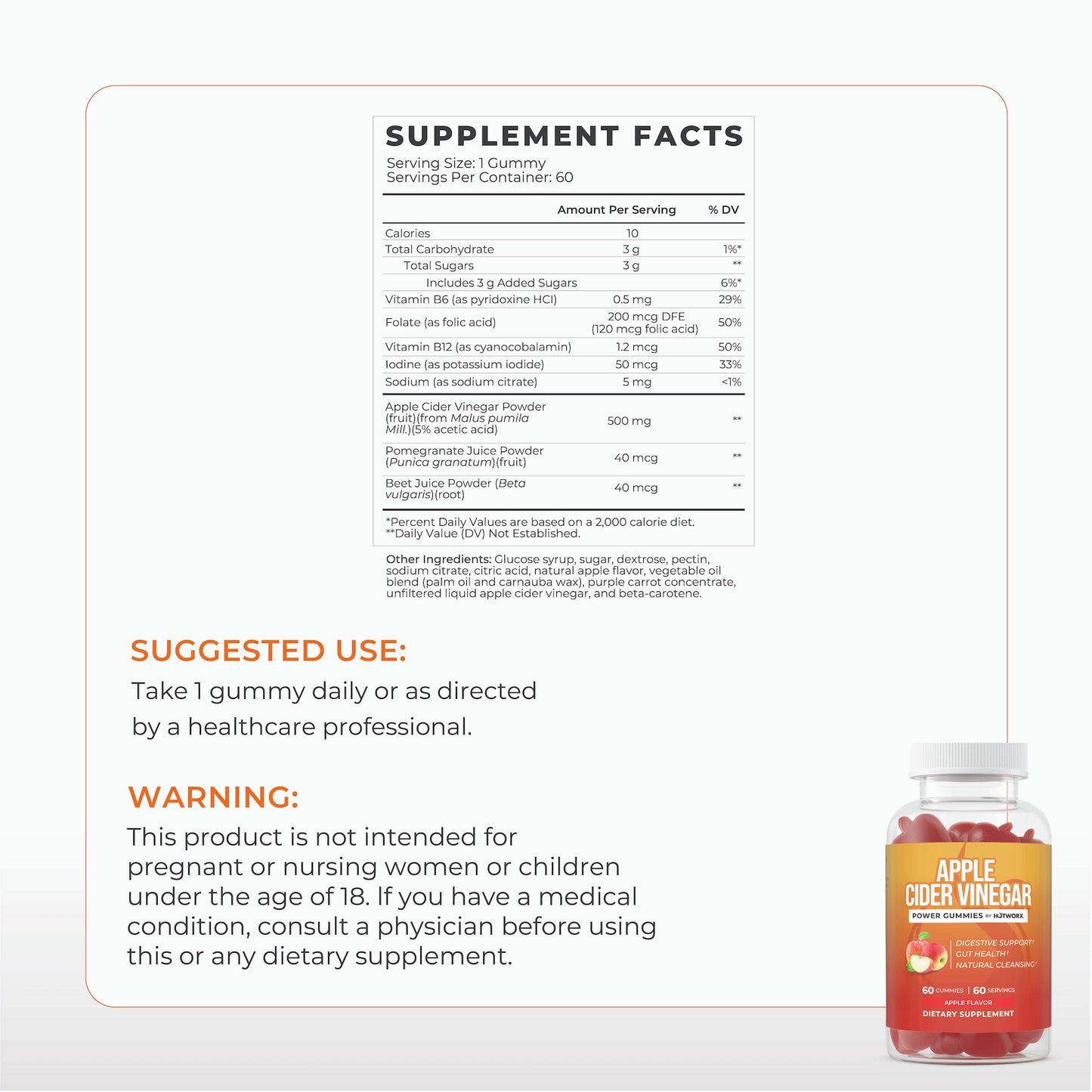 HOTWORX Apple Cider Vinegar Power Gummies